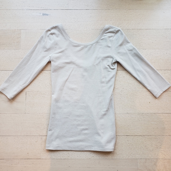 Free People Gold Metallic 3/4 Sleeve Bodycon Top - Picture 2 of 11